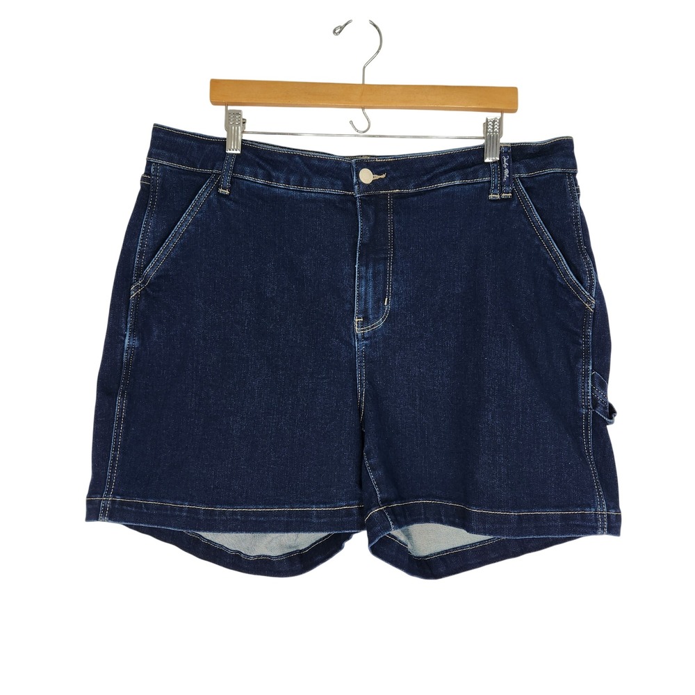 Judy‎ Blue Dark Wash Denim Carpenter Shorts Plus Size 3XL JB150243 DK High Rise